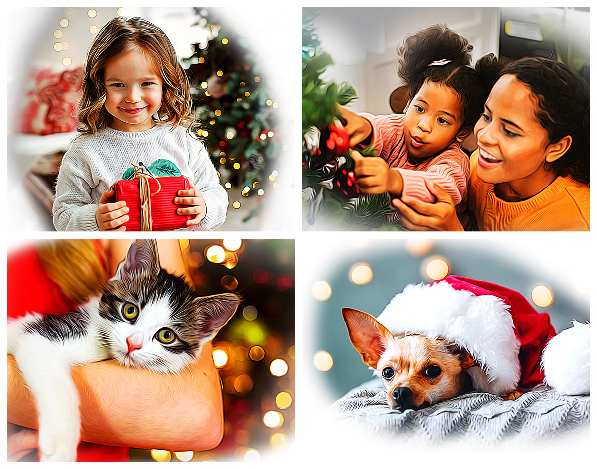 Christmas Photos into Paintings